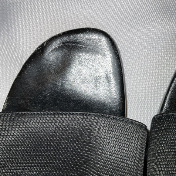 Yves Saint Laurent Block Heeled Slides Black Stretch Women's Size 8 - Picture 5 of 8